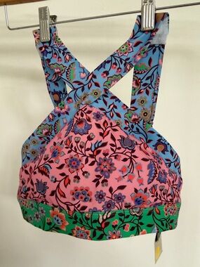 Boden Floral Bikini Set in Sky Blue, Green & Pink